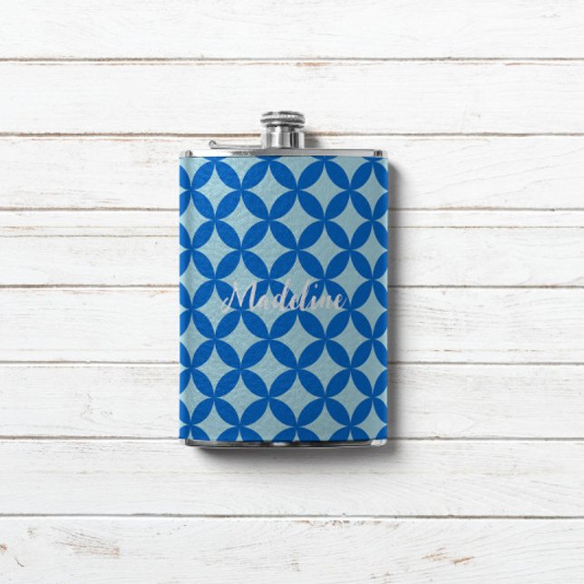 Cantil Azulejo de Verão com círculos de azure em azul-beb (Summer tile with azure circles on baby blue flask)