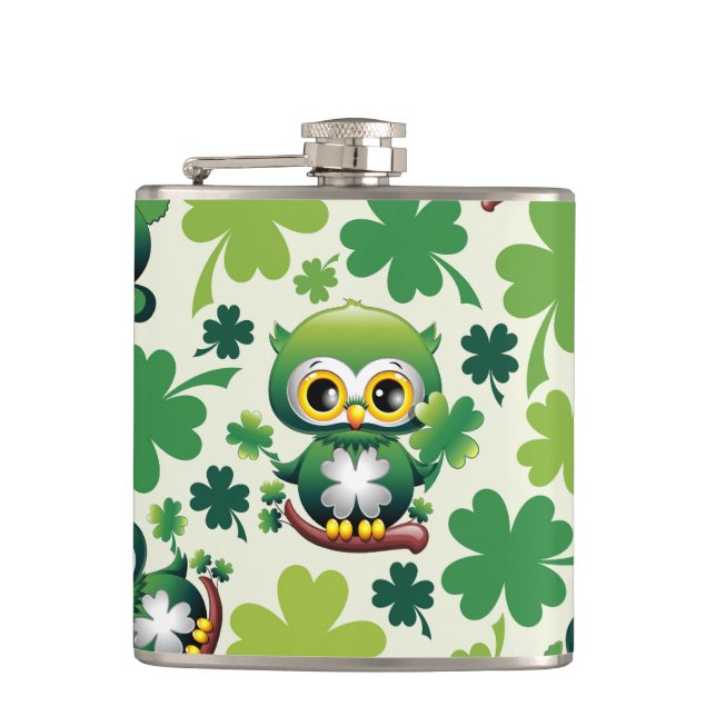 Cantil Baby Owl Cute St Patrick Cartoon (Frente)