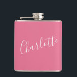 Cantil Bachelorette Rosa de Nome Personalizado da Caligra<br><div class="desc">Nome Personalizado da Caligrafia Bubblegum Rosa Favor da Festa de solteira</div>