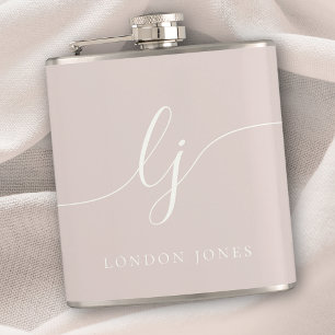 Cantil Bachelorette Rosa Monograma de Script Personalizad