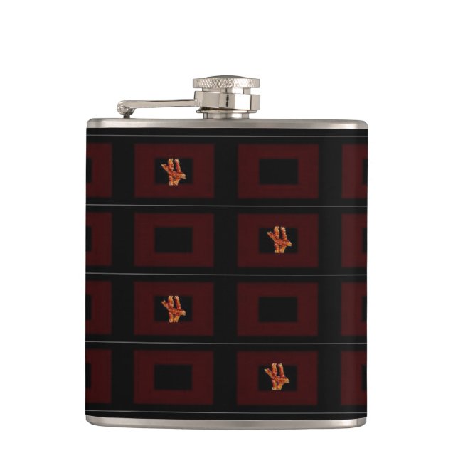 Cantil Bacon Black & Burgandy Flask-Design 1 (Frente)