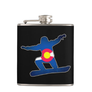 Cantil Balão de bebendo do Snowboarder do Colorado flag