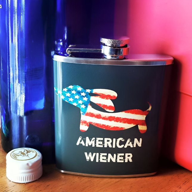 Cantil Balão de Dachshund do Cachoteno Americano (American Wiener flask for wiener dog dads)