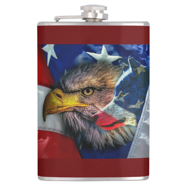 Cantil Bald Eagle Wolf American Flag (Frente)