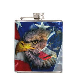 Cantil Bald Eagle Wolf American Flag