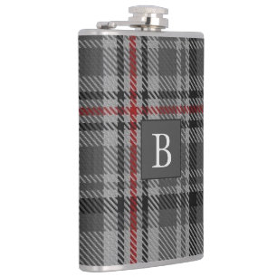 Cantil BALMORAL Cinza TARTAN - Letra Monograma (Can Edit)