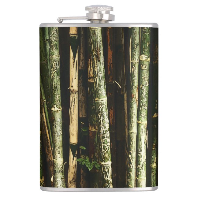 Cantil Bambu Verde com Gravuras Tailandesas (Frente)
