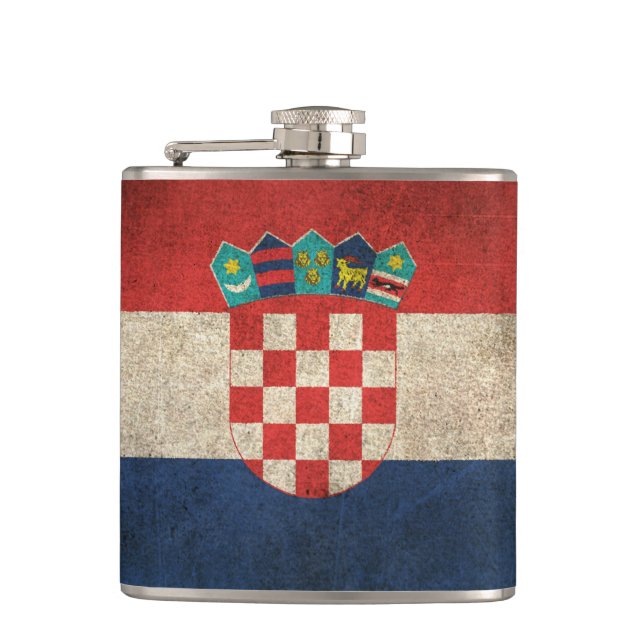 Cantil Bandeira afligida vintage de Croatia (Frente)