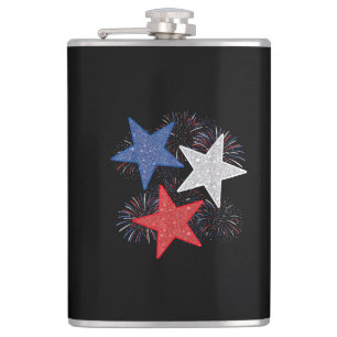Cantil Bandeira Americana Estrelas Fogos de Artifício 4 d