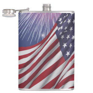 Cantil Bandeira Americana & Fogos de Artifício
