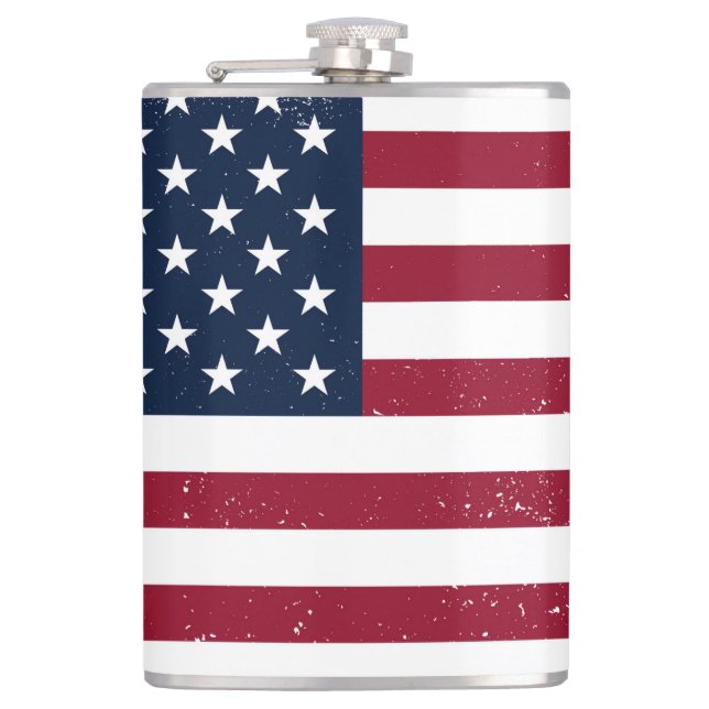 Cantil Bandeira Americana Vinyl Wrapped 8 oz Flask (Frente)