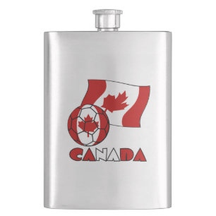Cantil Bandeira Canadense com Bola de Futebol