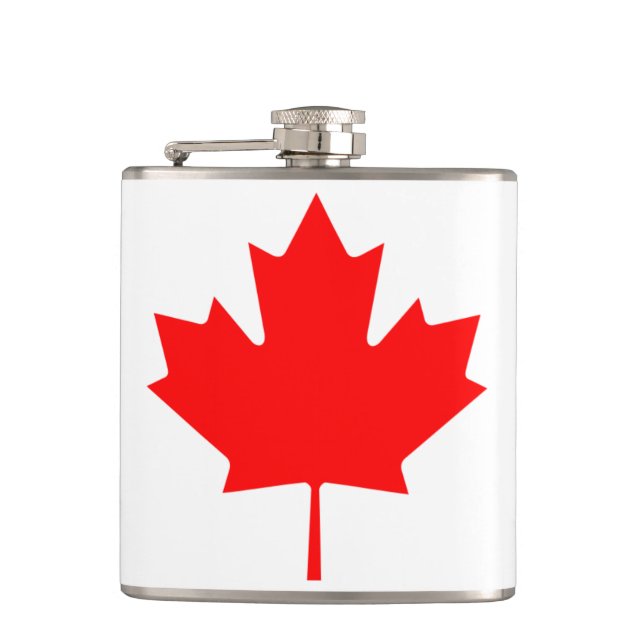 Cantil Bandeira Canadense Red Maple Leaf Flask (Frente)