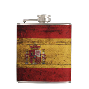 Cantil Bandeira da espanha na grão de madeira velha