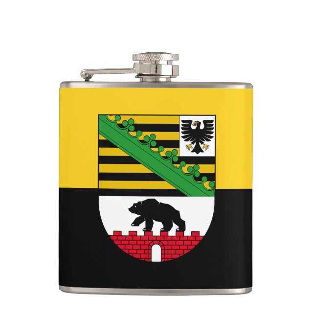 Cantil Bandeira da Saxónia-Anhalt Flask (Frente)
