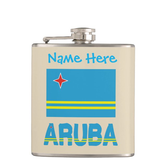 Cantil Bandeira de Aruba e Aruban com Personalizado (Frente)