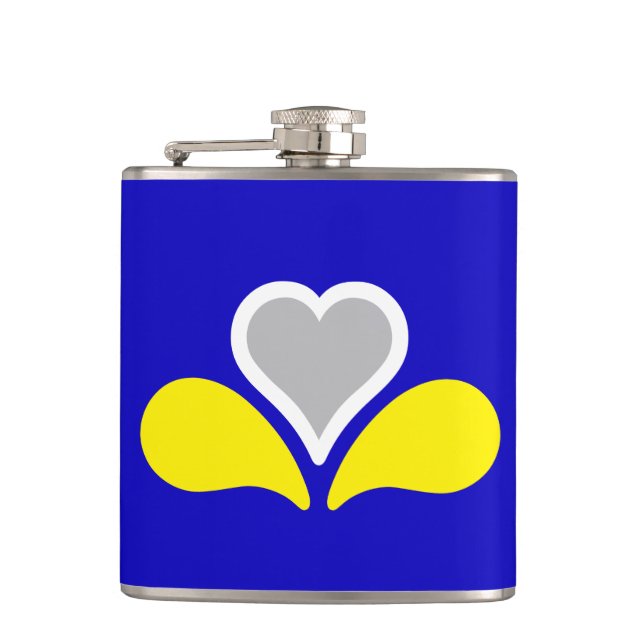 Cantil Bandeira de Bruxelas, Bélgica Hip Flask (Frente)