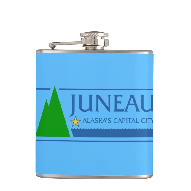 Cantil Bandeira de Juneau, Alasca Flask (Frente)