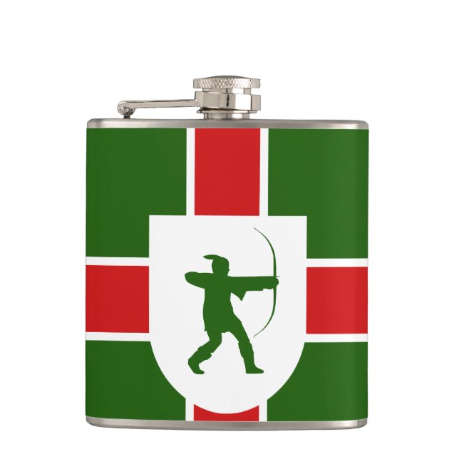 Cantil Bandeira de Nottinghamshire Hip Flask (Frente)