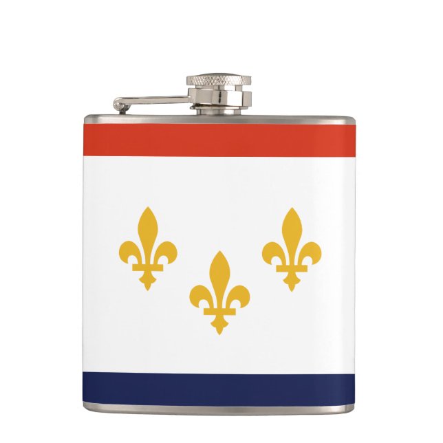 Cantil Bandeira de Nova Orleans, Louisiana Hip Flask (Frente)