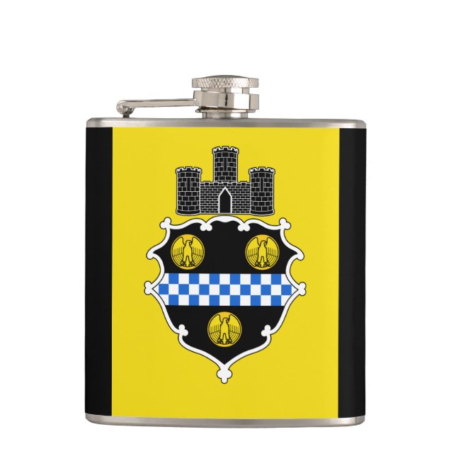 Cantil Bandeira de Pittsburgh, Pensilvânia Flask (Frente)