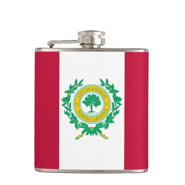 Cantil Bandeira de Raleigh, Carolina do Norte, Hip Flask (Frente)