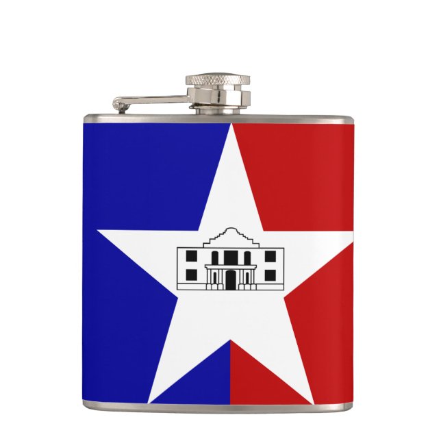 Cantil Bandeira de San Antonio, Texas Flask (Frente)