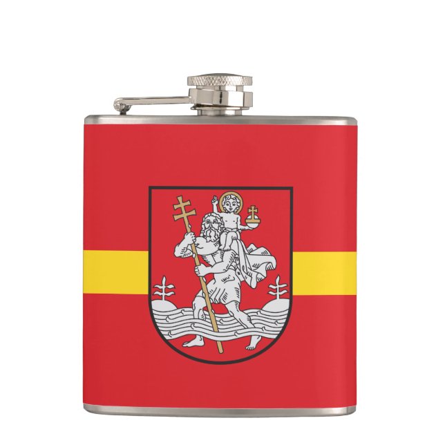 Cantil Bandeira de Vilnius, Lituânia Hip Flask (Frente)