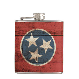 Cantil Bandeira do Estado do Tennessee em Grão de Madeira