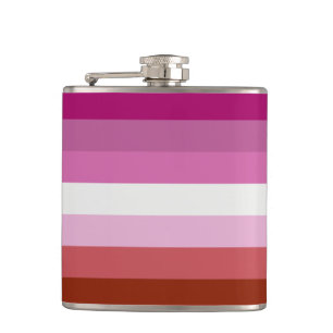 Cantil Bandeira do Orgulho Lésbico com Lábios Flask