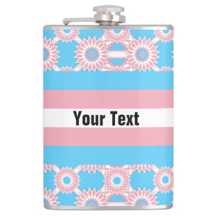 Cantil Bandeira do orgulho transgénero com padrão de flor