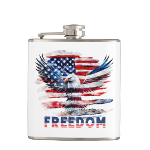 Cantil Bandeira e águia dos Estados Unidos.Liberdade.