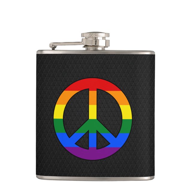 Cantil Bandeira LGBT sinal de paz Frasco (Frente)
