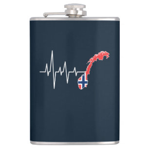 Cantil Bandeira Norueguesa Bandeira Norge Heartbeat