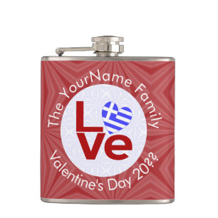 Cantil Bandeira Personalizada LOVE Vermelho Grego
