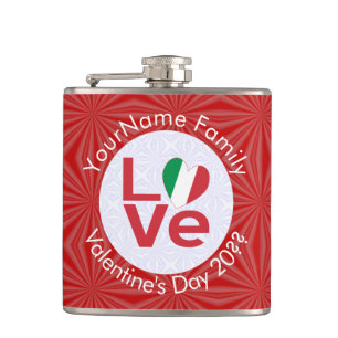 Cantil Bandeira Personalizada Vermelha do Amor da Itália