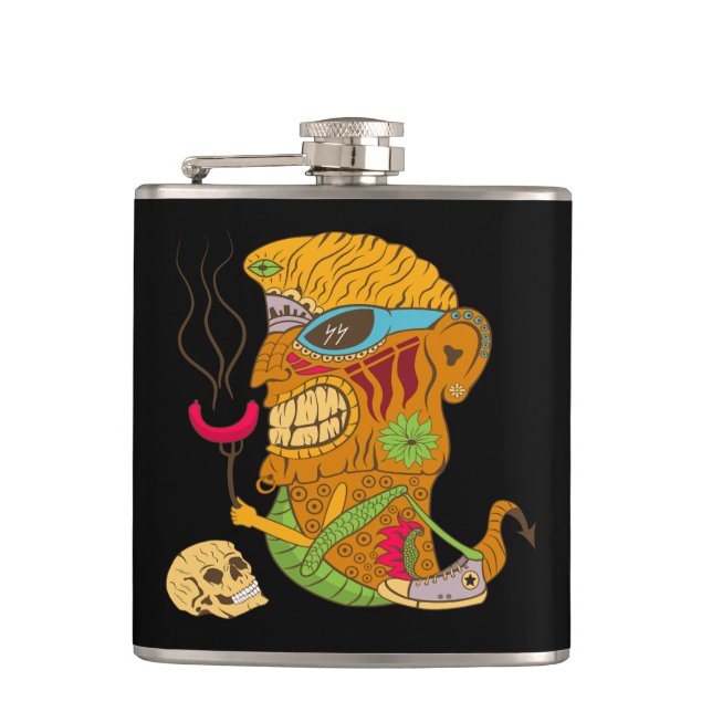 Cantil Barbecue Tiki Monster com enchido e crânio humano (Frente)