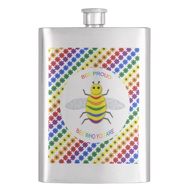 Cantil Bebida Arco-Íris Ortográfica LGBT e Flores (Frente)