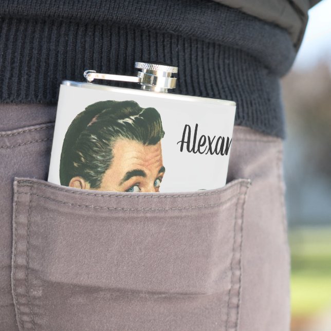 Cantil Bebidas de Coquetéis Antigos, Homem Bebendo Drinks (In Situ)