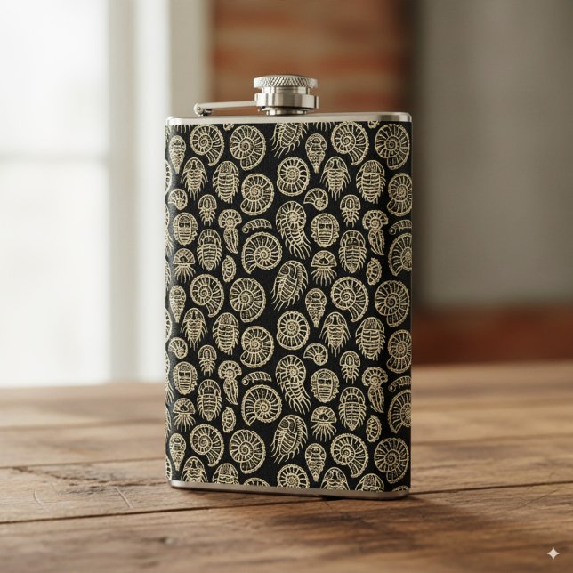 Cantil Beige venenoso fóssil trilobite padrão amonita (Criador carregado)