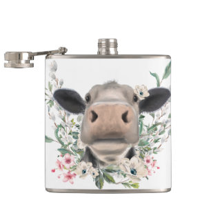 Cantil beijo de nariz de vaca flores aquarela cinza anima