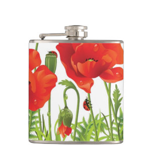 Cantil Beira horizontal com papoila vermelha