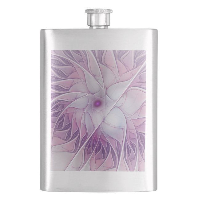 Cantil Bela Flor Rosa Moderna Arte Fractal Abstrata (Frente)