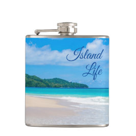Cantil Bela Ilha Life Tropical Beach Photo Flask