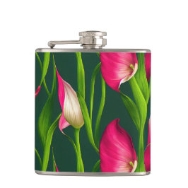 Cantil Belas e Ousadas Flores de Cor-de-rosa e Verde Call