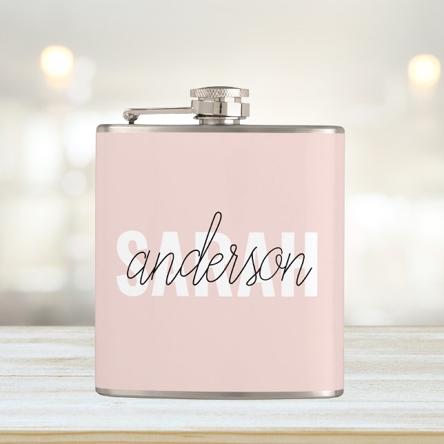 Cantil Beleza Rosa Moderna Pastel Personalizada Seu Nome (Criador carregado)