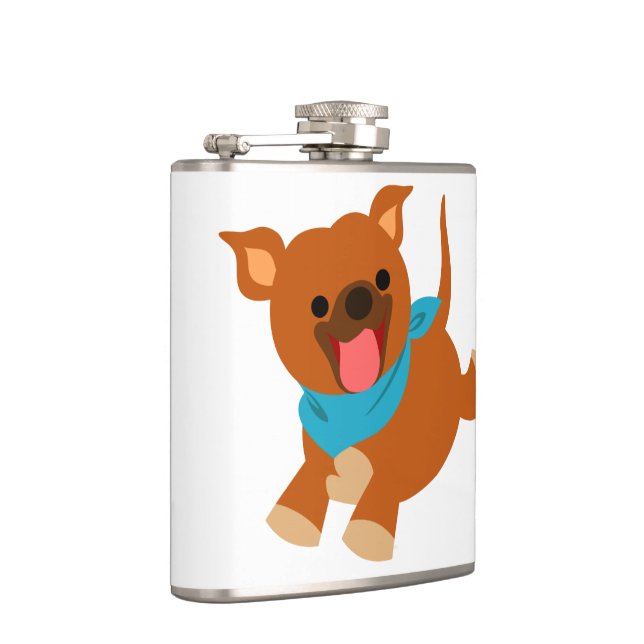 Cantil Belo e Feliz Cartoon Staffie Hip Flask (Direita)