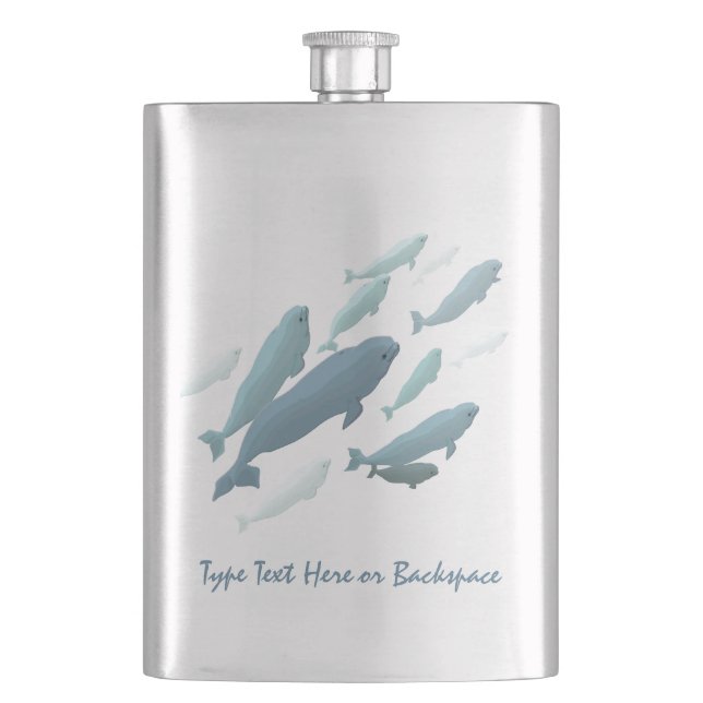 Cantil Beluga Flask Custom Beluga Whale Art Beask Flask (Frente)