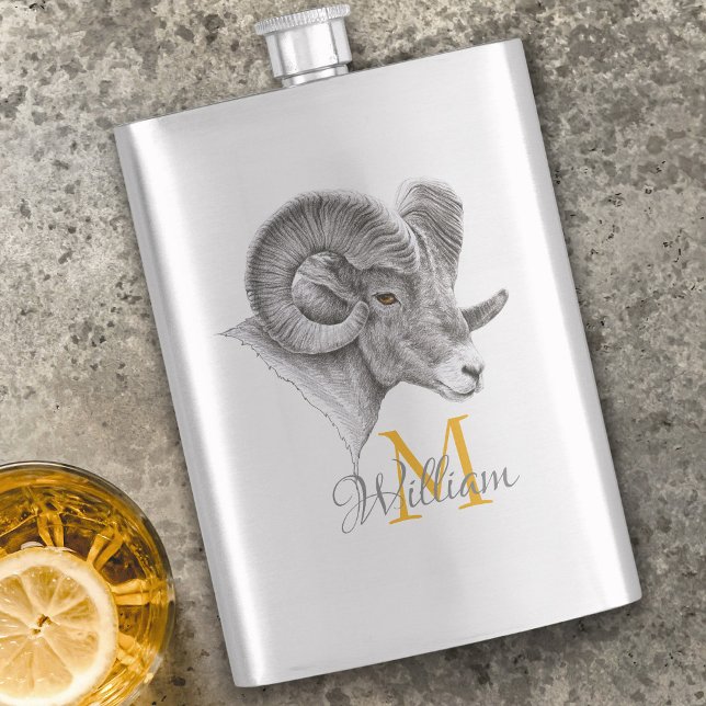 Cantil Bighorn Ram Animal art Aries Sinal Zodilatador Mon (Criador carregado)