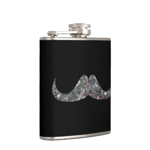 Cantil Bigode cintilante de mosaico prateado personalizáv